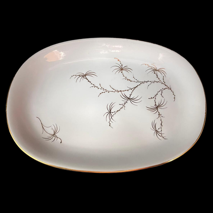 Rosenthal Golden Palm: Fleischplatte / Platte mit Goldrand - 28 cm