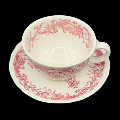 Villeroy & Boch Valeria rot: Teetasse / Tasse mit Unterteller