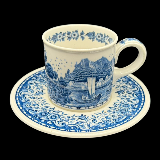 Villeroy & Boch Blue Castle: Kaffeetasse / Tasse mit Unterteller