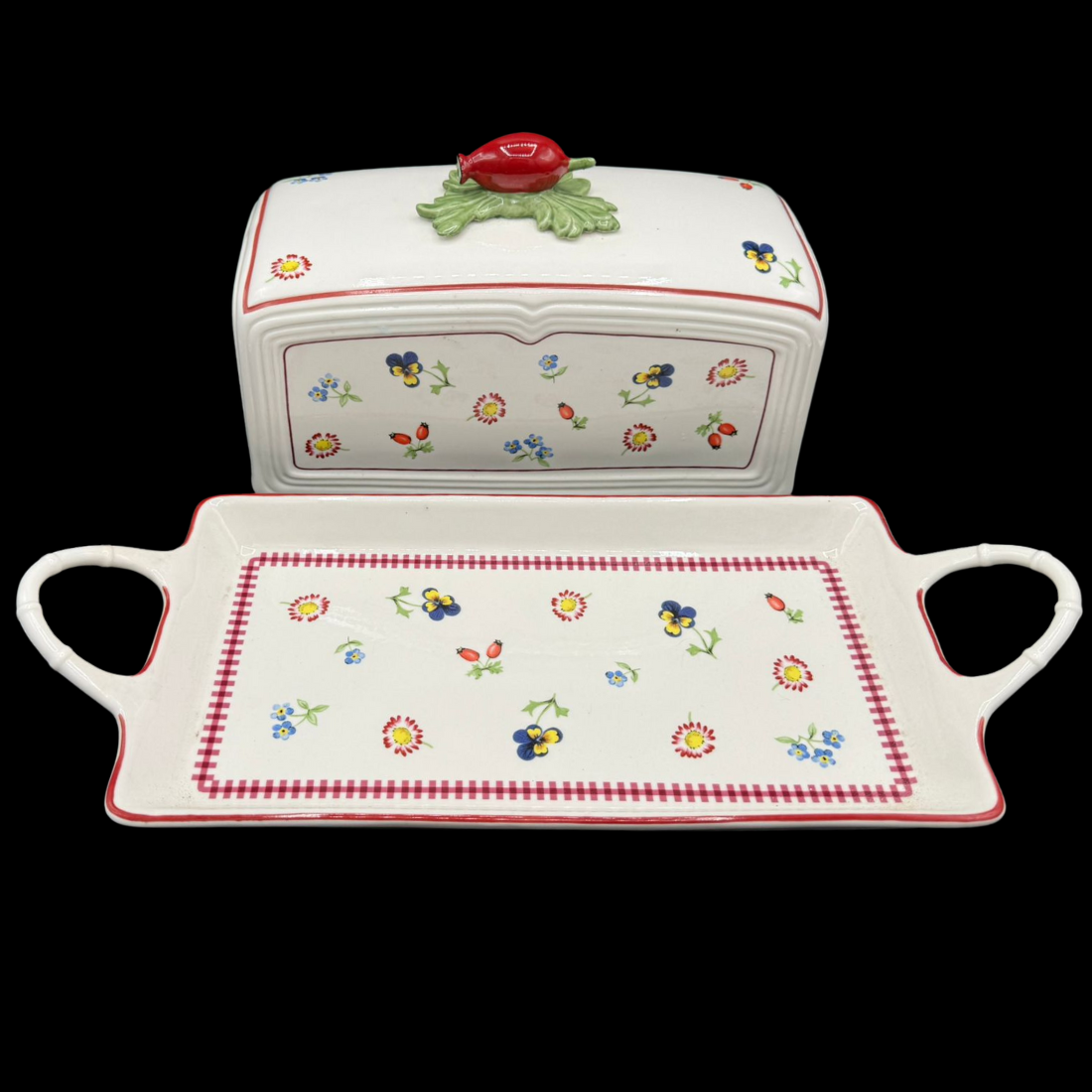 Villeroy & Boch Petite Fleur: Kuchenhaube mit Tablett / Kuchenplatte mit Haube Charm - neu