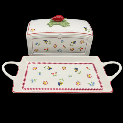 Villeroy & Boch Petite Fleur: Kuchenhaube mit Tablett / Kuchenplatte mit Haube Charm - neu