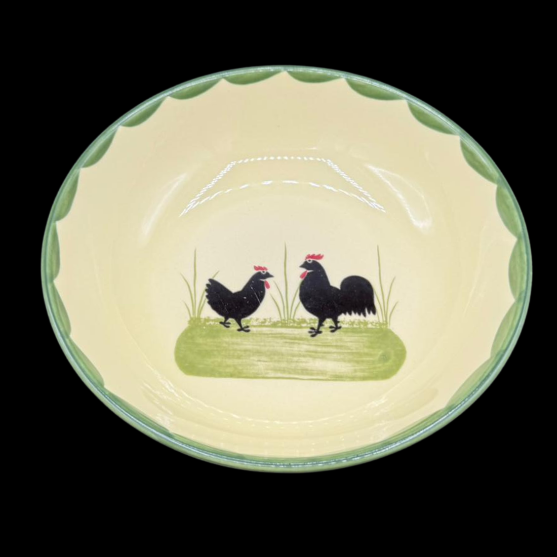 Zeller Keramik Hahn und Henne: Schüssel / Schale - 18 cm (unbenutzt)