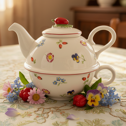 Villeroy & Boch Petite Fleur: Tea for one / Teekanne mit Tasse