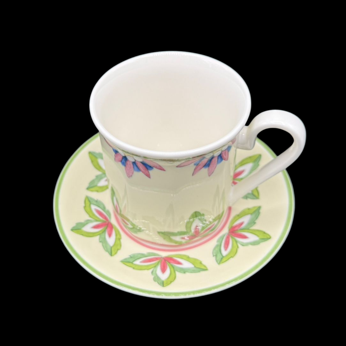 Villeroy & Boch Fiorita: Henkelbecher / Kaffeebecher mit Unterteller