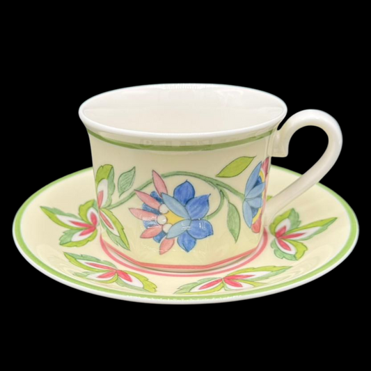 Villeroy & Boch Fiorita: Kaffeetasse / Tasse mit Unterteller