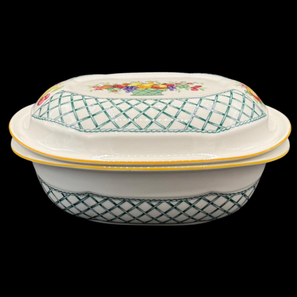 Villeroy & Boch Basket: Auflaufform / Backform / Mikrowellenform mit Deckel, oval - neu