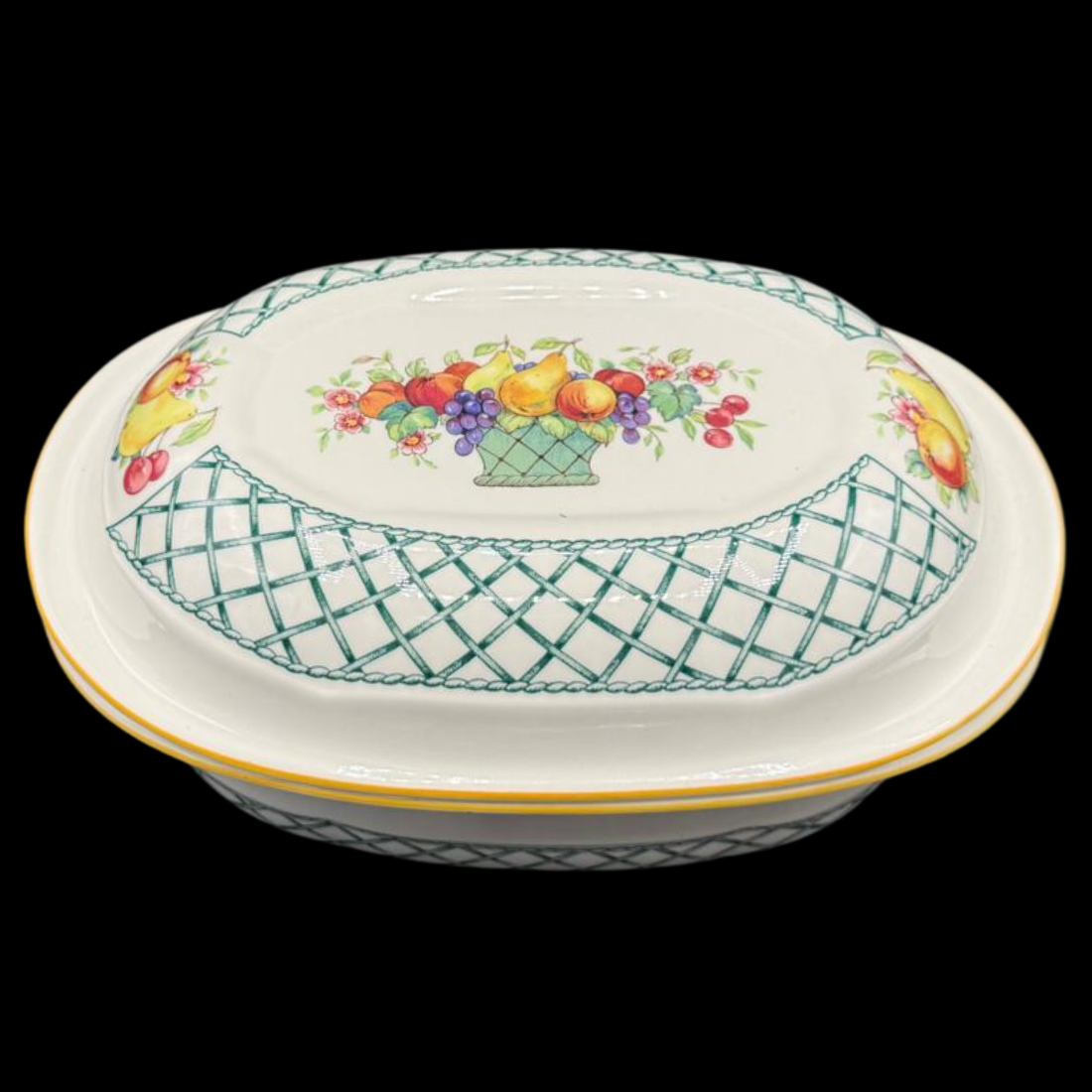 Villeroy & Boch Basket: Auflaufform / Backform / Mikrowellenform mit Deckel, oval - neu