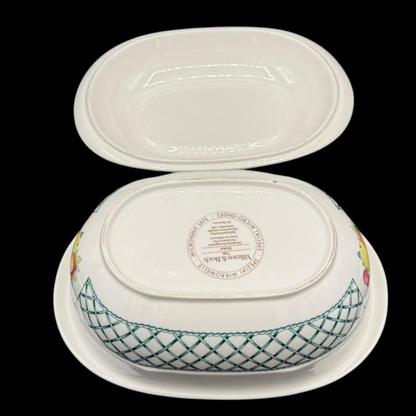 Villeroy & Boch Basket: Auflaufform / Backform / Mikrowellenform mit Deckel, oval - neu