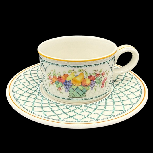 Villeroy & Boch Basket: Teetasse / Tasse mit Unterteller - neu
