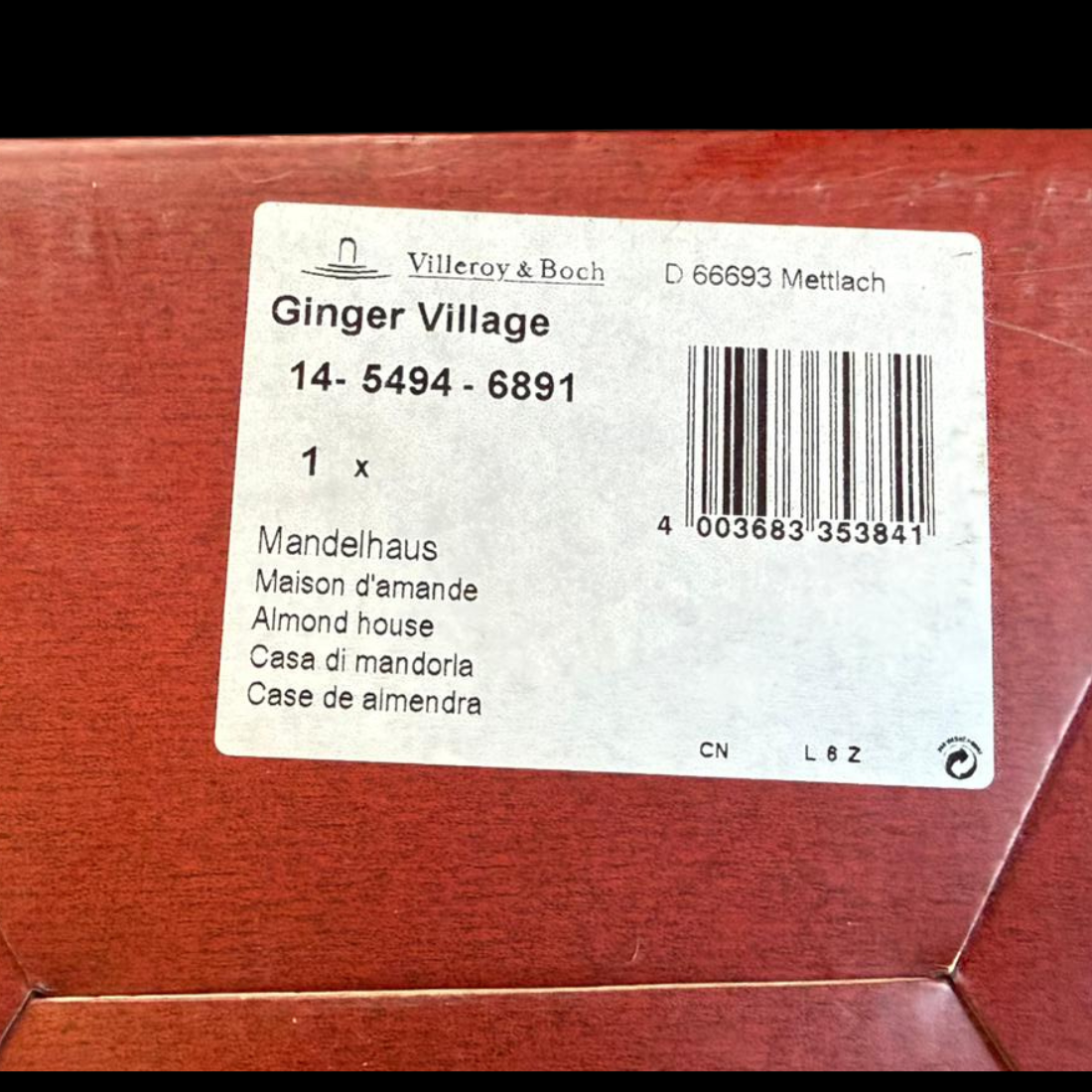 Villeroy & Boch Ginger Village: Mandelhaus - neu, in Originalverpackung