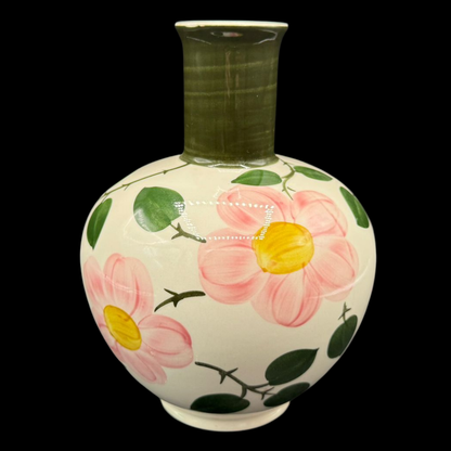 Villeroy & Boch Wildrose: Vase / Blumenvase mit grünem Hals