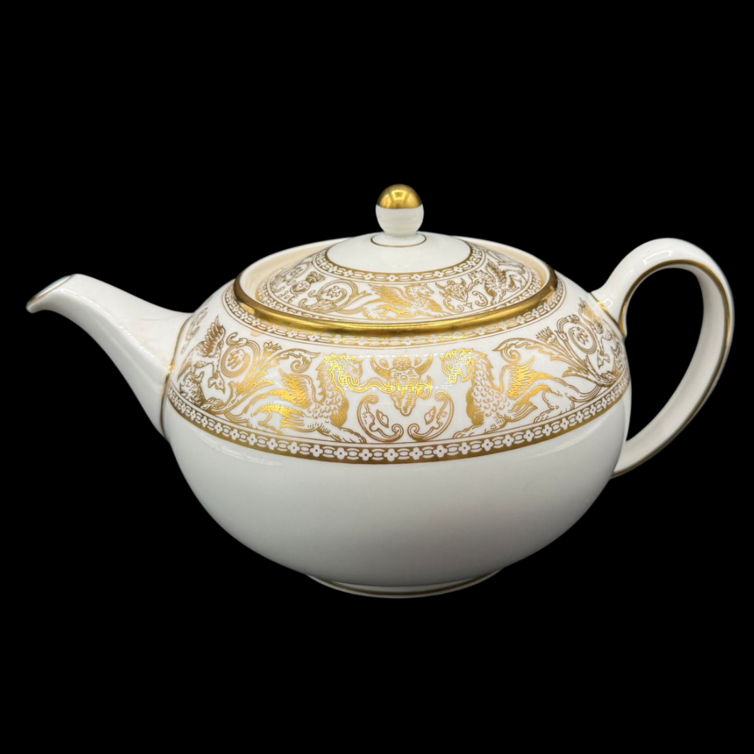 Wedgwood Gold Florentine: Teekanne / Kanne - nur Deko bzw zum Beplanzen
