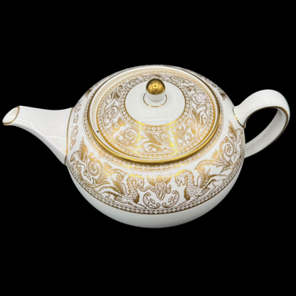 Wedgwood Gold Florentine: Teekanne / Kanne - nur Deko bzw zum Beplanzen
