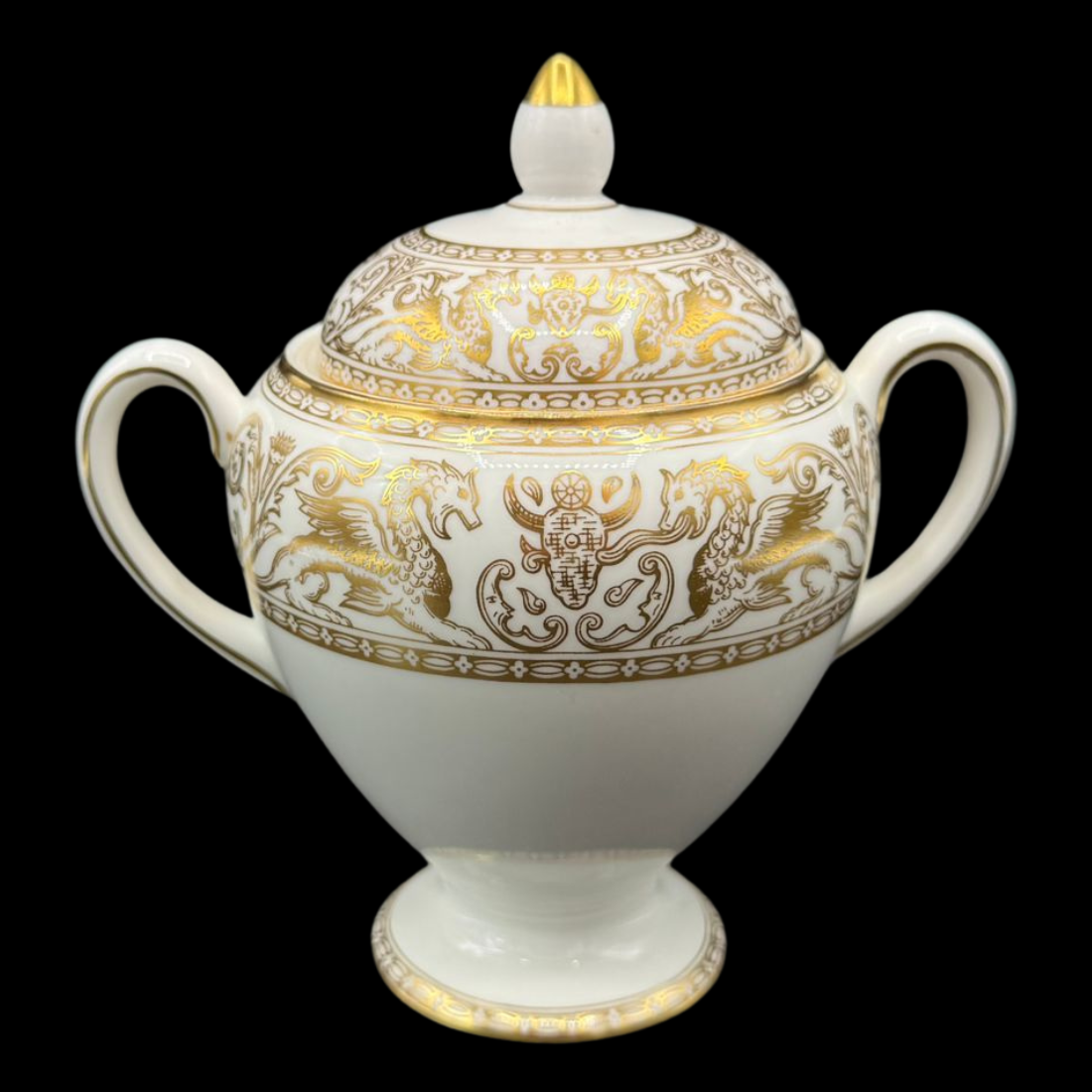 Wedgwood Gold Florentine: Zuckerdose mit Deckel