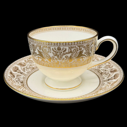 Wedgwood Gold Florentine: Kaffeetasse/ Tasse mit Unterteller