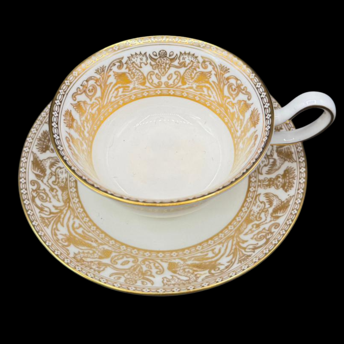 Wedgwood Gold Florentine: Teetasse / Tasse mit Unterteller
