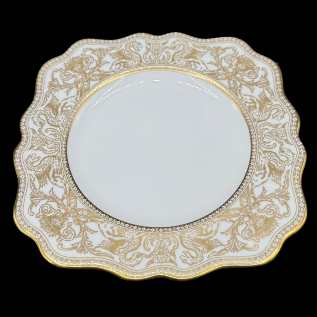 Wedgwood Gold Florentine: Platte / Servierplatte / Kuchenplatte / Gebäckteller - viereckig