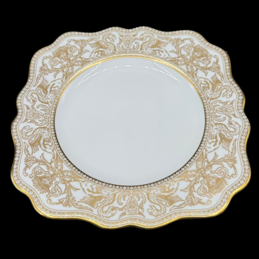 Wedgwood Gold Florentine: Platte / Servierplatte / Kuchenplatte / Gebäckteller - viereckig