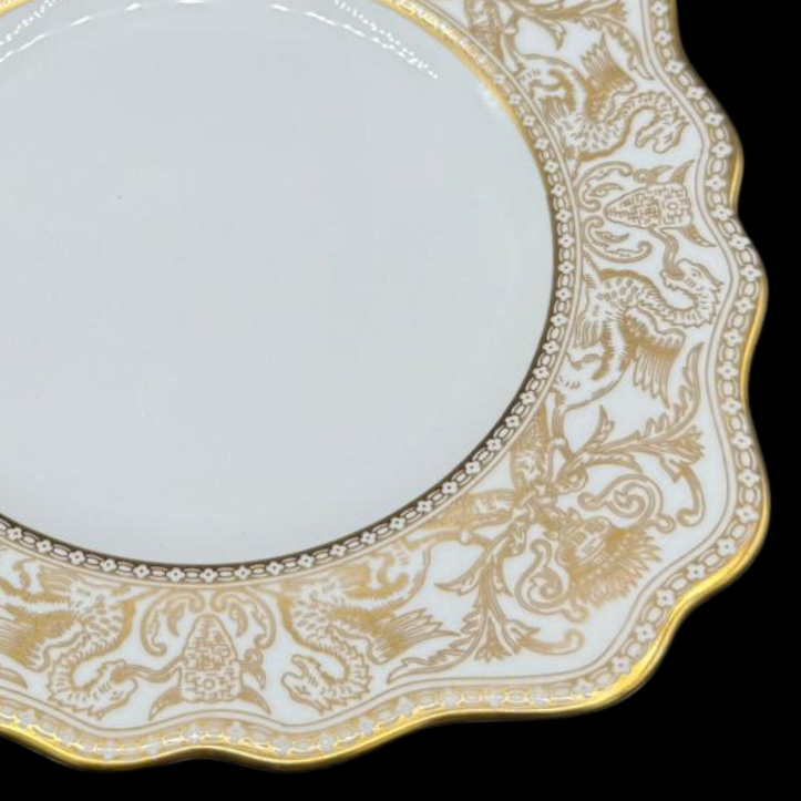 Wedgwood Gold Florentine: Platte / Servierplatte / Kuchenplatte / Gebäckteller - viereckig