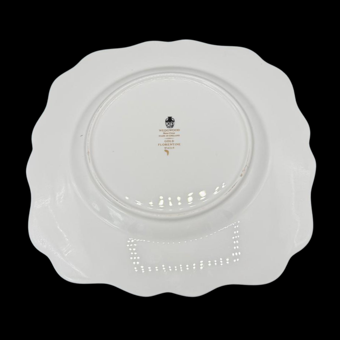 Wedgwood Gold Florentine: Platte / Servierplatte / Kuchenplatte / Gebäckteller - viereckig