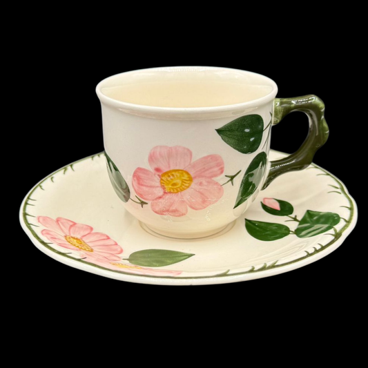 Villeroy & Boch Wildrose: Kaffeetasse / Tasse mit Unterteller