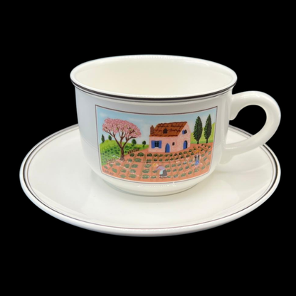 Villeroy & Boch Naif: Jumbotasse / Frühstückstasse / Cappuccinotasse mit Unterteller