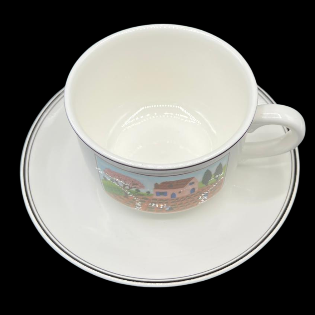 Villeroy & Boch Naif: Jumbotasse / Frühstückstasse / Cappuccinotasse mit Unterteller