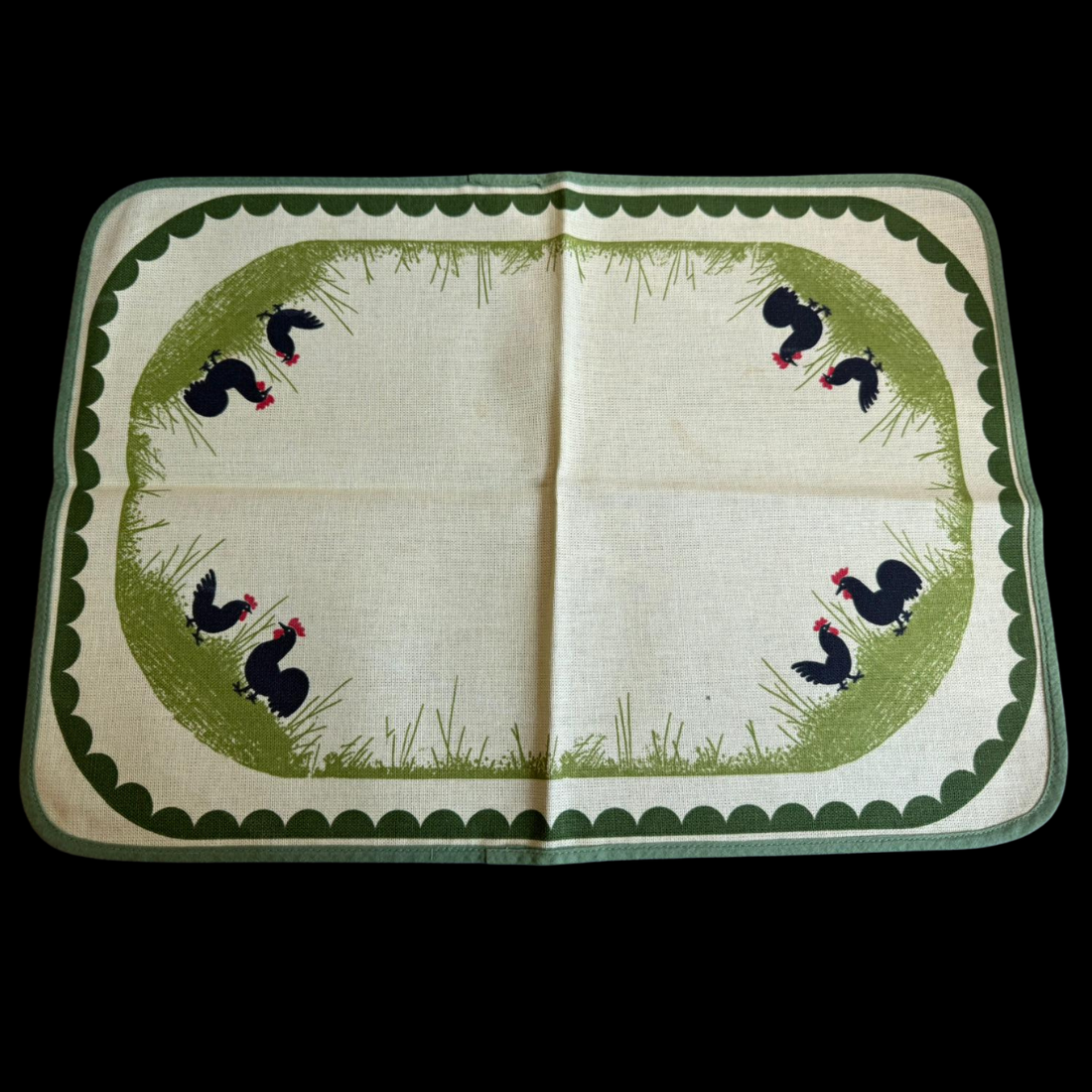 ZellerKeramik Hahn und Henne: Platzdecke / Platzset - 45 cm
