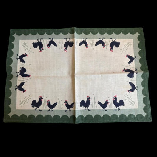 ZellerKeramik Hahn und Henne: Platzdecke / Platzset - 44 cm