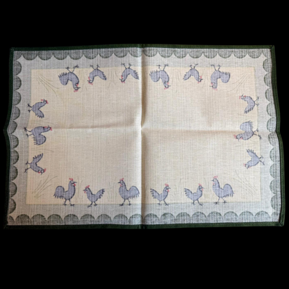 ZellerKeramik Hahn und Henne: Platzdecke / Platzset - 44 cm