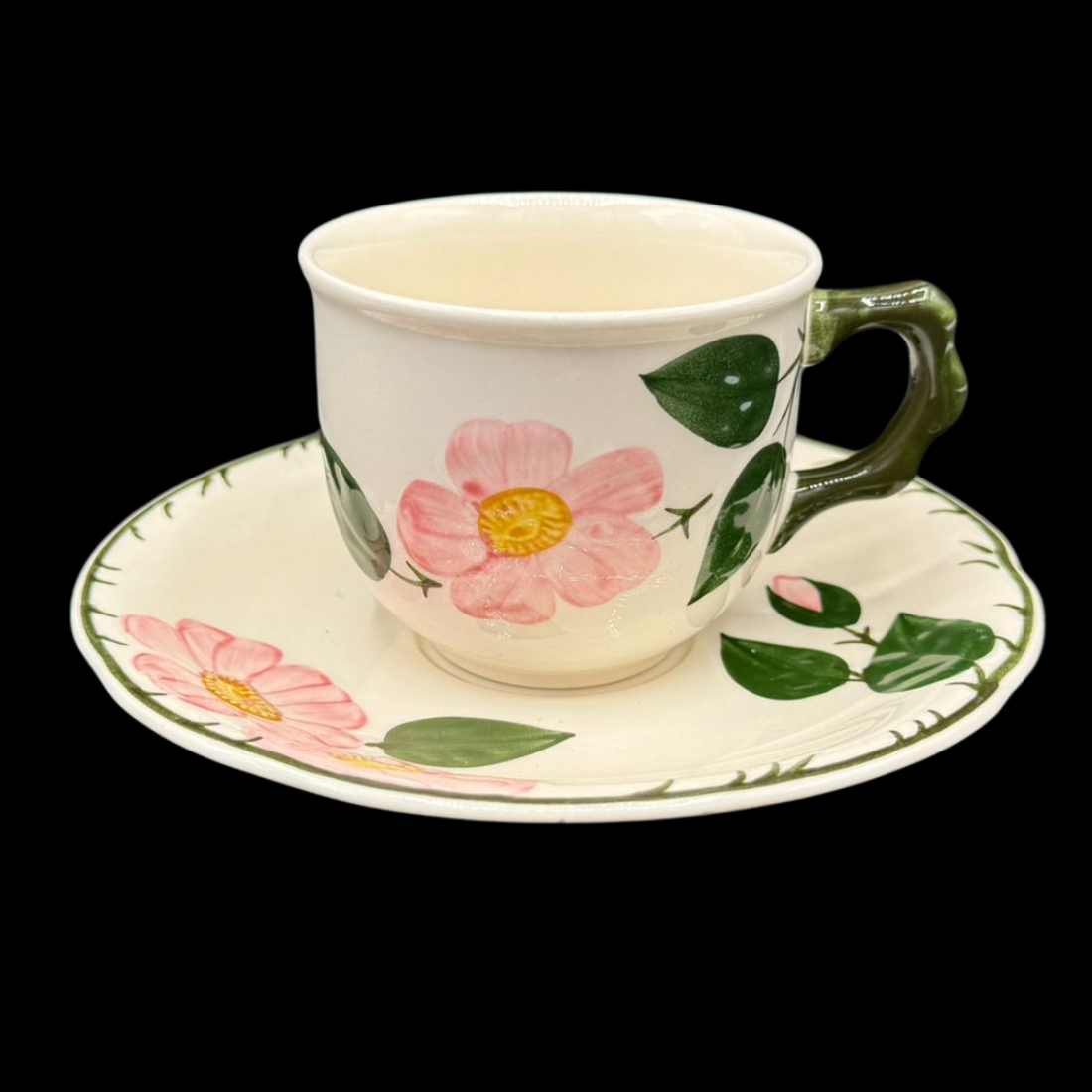 Villeroy & Boch Wildrose: Mokkatasse / Espressotasse mit Unterteller