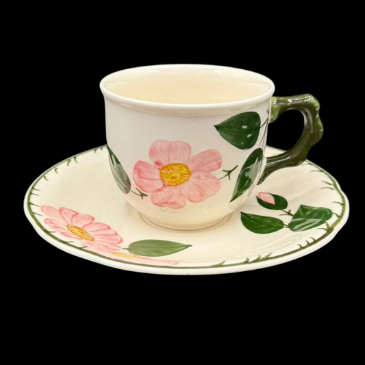 Villeroy & Boch Wildrose: Mokkatasse / Espressotasse mit Unterteller