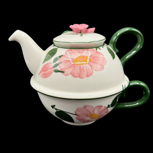 Villeroy & Boch Wildrose: Tea for one / Teekanne mit Tasse Charm - neu