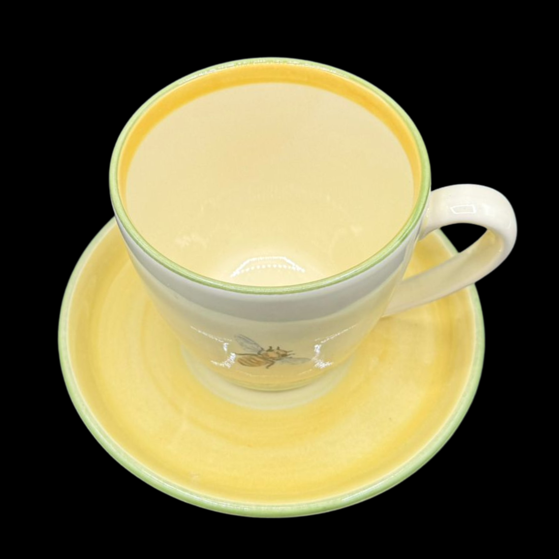 Zeller Keramik Biene: Jumbotasse / Frühstückstasse mit Unterteller