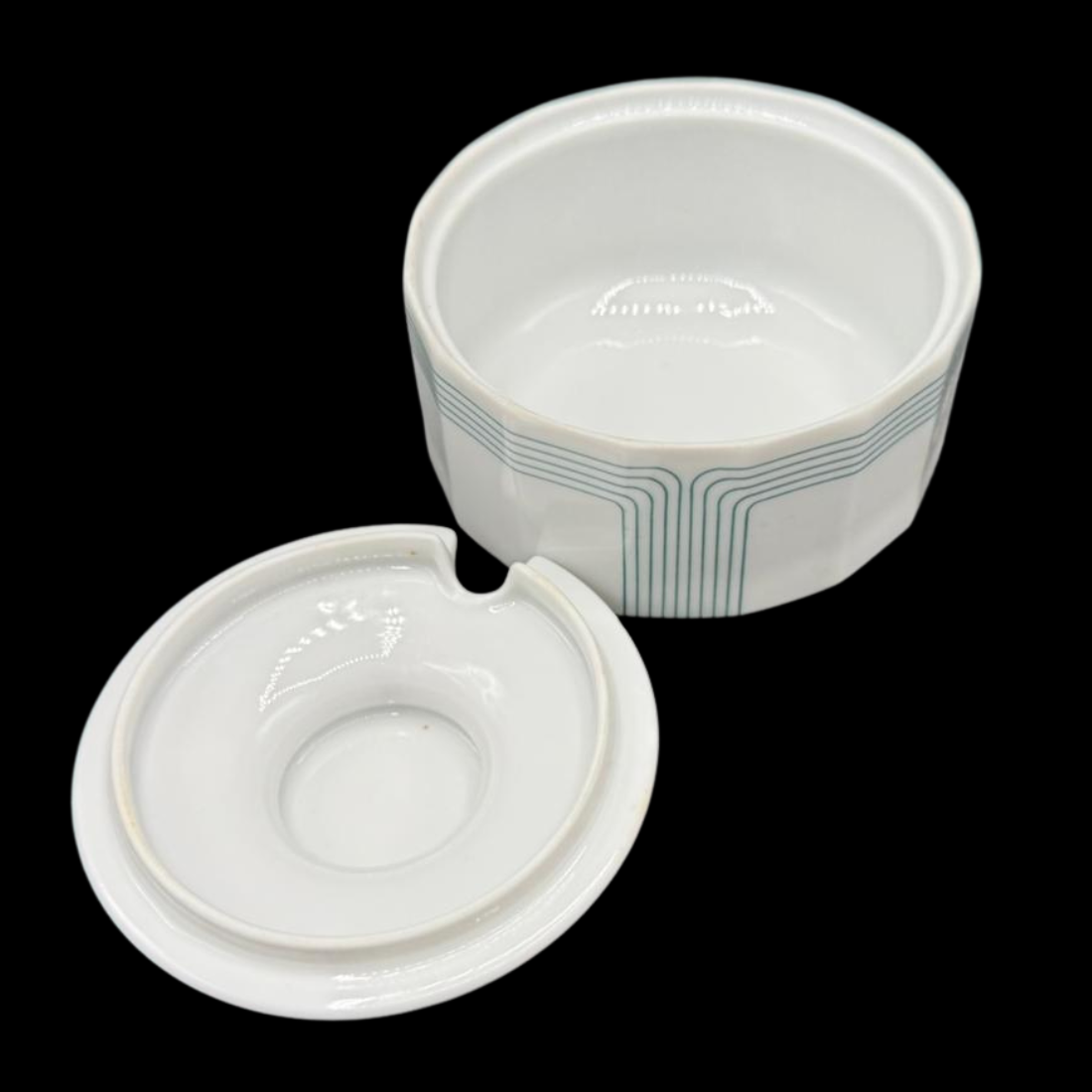 Rosenthal Polygon Linienband: Zuckerdose mit Deckel