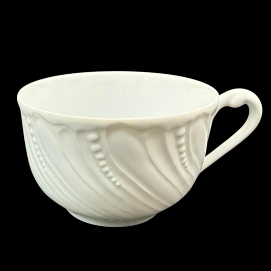 Royal Limoges Ocean le blanc / weiß: Jumbotasse / Frühstückstasse / Milchkaffeetasse