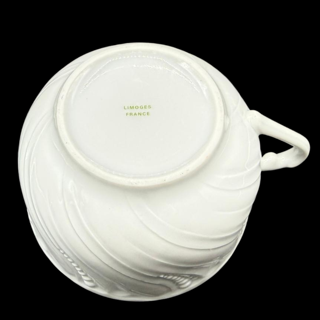 Royal Limoges Ocean le blanc / weiß: Jumbotasse / Frühstückstasse / Milchkaffeetasse