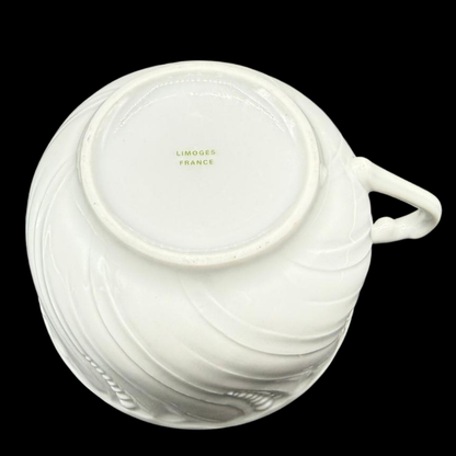 Royal Limoges Ocean le blanc / weiß: Jumbotasse / Frühstückstasse / Milchkaffeetasse