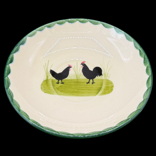 Zeller Keramik Hahn und Henne: Unterteller / Untertasse mit Motiv - 14 cm