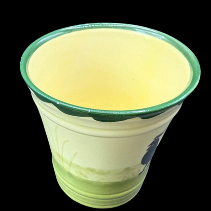Zeller Keramik Hahn und Henne: Kaffeebecher / Kaffeetasse mit Unterteller - 8 cm (Beschreibung)