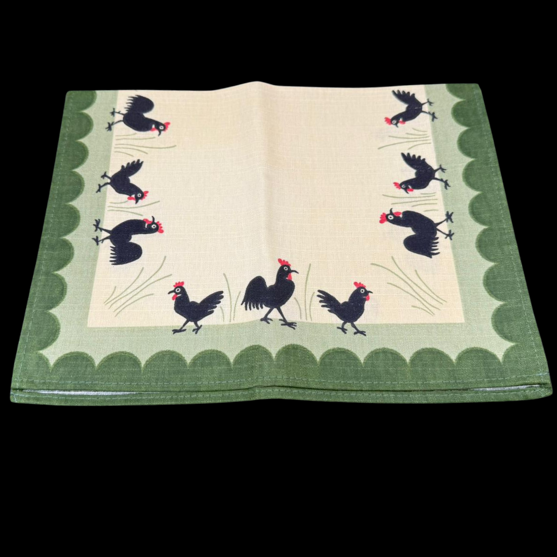 ZellerKeramik Hahn und Henne: Platzdecke / Platzset - 44 cm