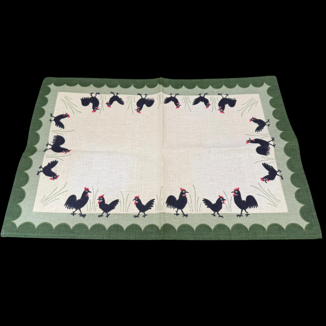ZellerKeramik Hahn und Henne: Platzdecke / Platzset - 44 cm