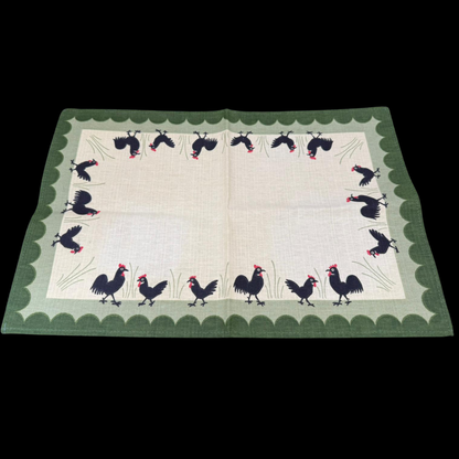ZellerKeramik Hahn und Henne: Platzdecke / Platzset - 44 cm