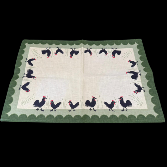 ZellerKeramik Hahn und Henne: Platzdecke / Platzset - 44 cm