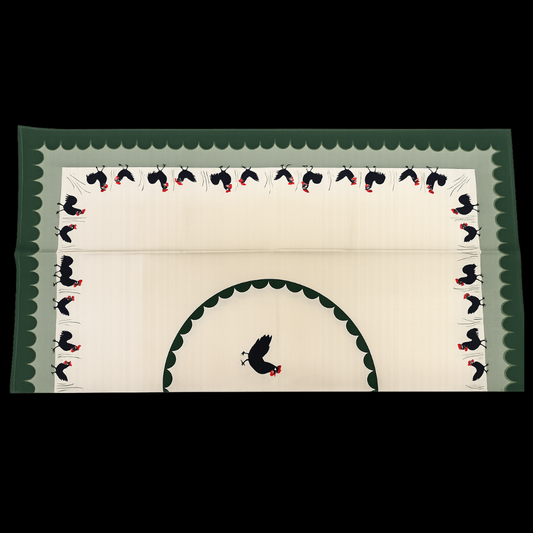 Zeller Keramik Hahn und Henne: Tischdecke - ca 79 x 79 cm