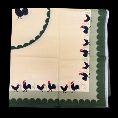 Zeller Keramik Hahn und Henne: Tischdecke - ca 79 x 79 cm