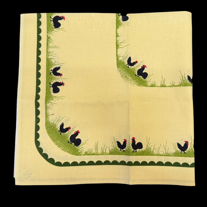 Zeller Keramik Hahn und Henne: Tischdecke - ca 80,5 x 77 cm