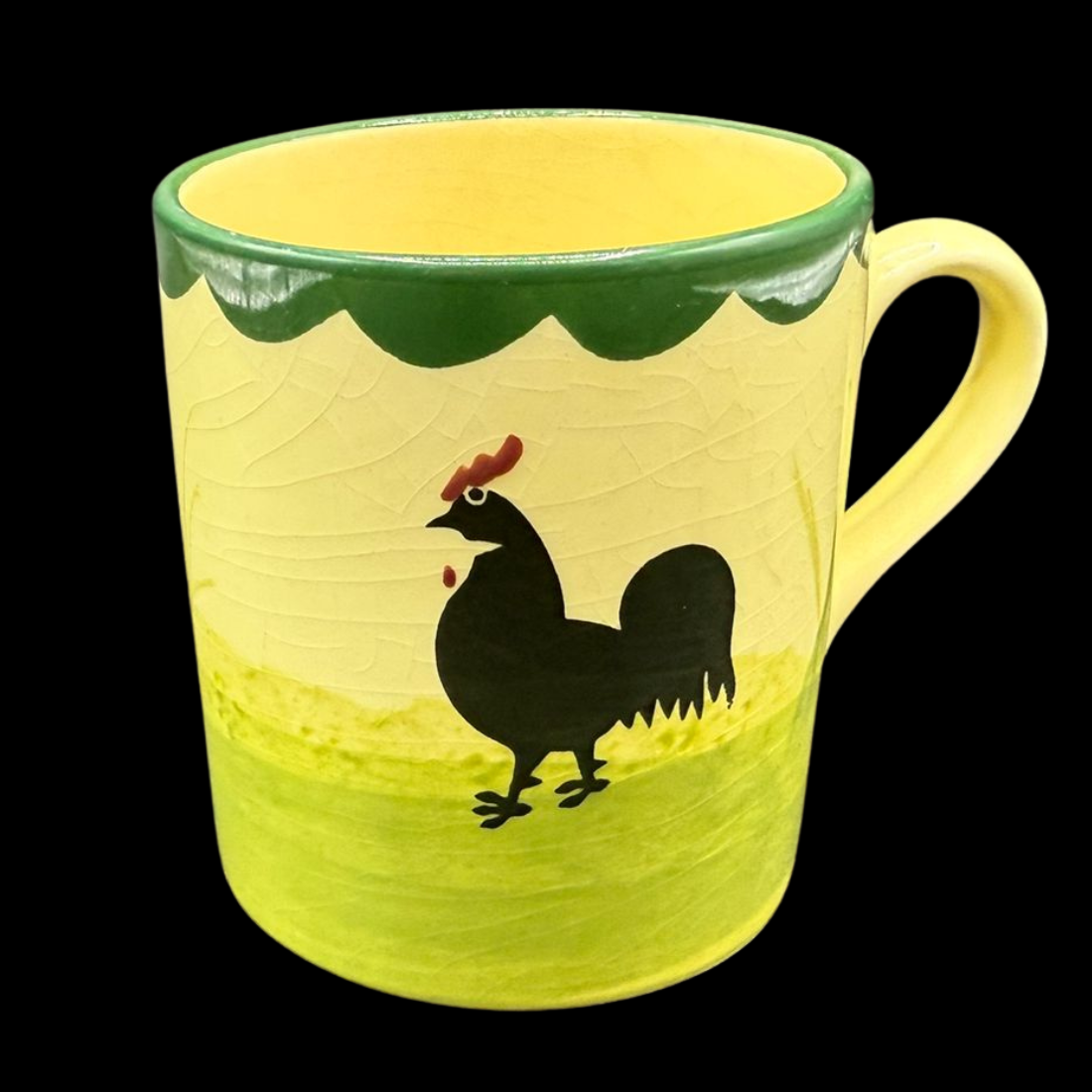 Zeller Keramik Hahn und Henne: Kaffeebecher / Henkelbecher - beschr.
