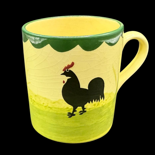 Zeller Keramik Hahn und Henne: Kaffeebecher / Henkelbecher - beschr.
