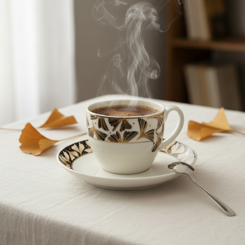 Rosenthal Asimmetria Ginkgo: Mokkatasse / Espressotasse mit Unterteller